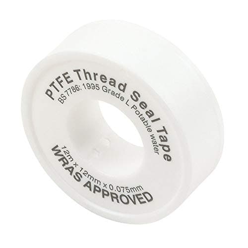 Image of AKORD 12mm x 12m Water White Plumbers PTFE Thread Seal Tape Plumbing Joint, 12mm x 0.075mm