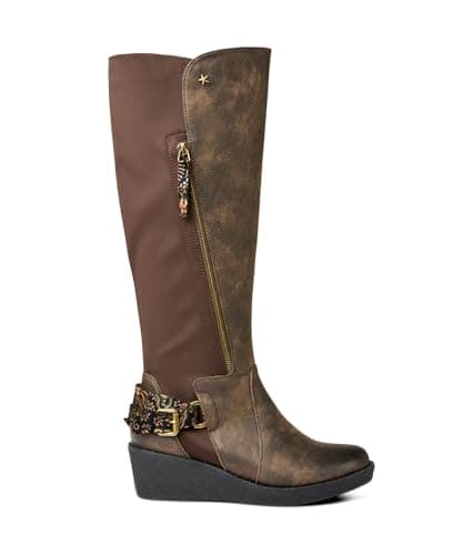 Image of Joe Browns Womens Autumn Wedge Knee High Boot, Brown, 7 UK