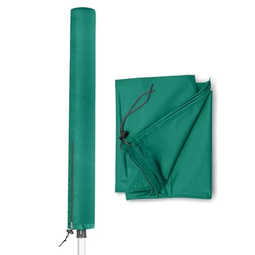 Image of Rotary Washing Line Waterproof Cover with Draw String & Zip - Rotary Clothes Line Cover - Garden Rotary Dryer and Airer Cover - 165 cm Long | Green