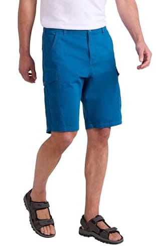 Image of Mountain Warehouse Lakeside Mens Shorts - 100% Durable Twill Cotton Cargo Shorts, Durable Shorts, 6 Pockets - Spring Summer, Walking, Running, Hiking & Camping Teal Men's W38