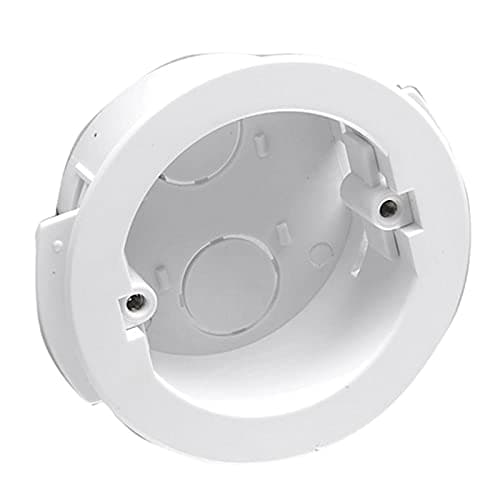 Image of Merriway BH04527 32mm (1.1/4 inch) Depth Circular Round Moulded Pattress Hollow Wall Dry Lining Plasterboard Back Box