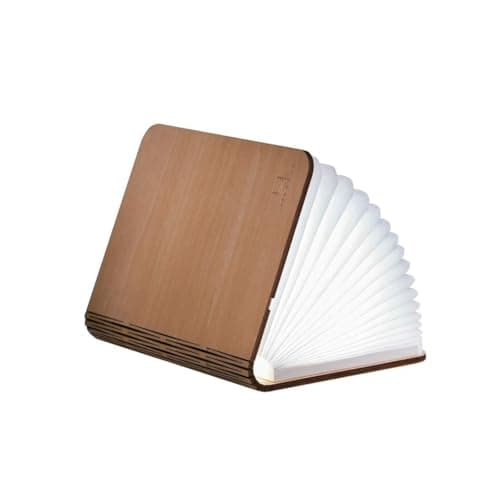 Image of Gingko Smart Book Light – Large Foldable LED Lamp | Maple Wood Finish | Rechargeable, Magnetic Design | Ambient Decor for Bedroom, Office, Gifts