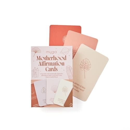 Image of Myga Motherhood Affirmation Cards - 60 Positive Quotes for New & Expecting Mums - Motivational Cards for Women - Mindfulness & Self-Care Deck for Pregnancy, Birth & Postpartum