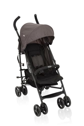 Image of Graco TraveLite Compact Stroller/Pushchair - Suitable from birth to approx. 3 years (15kg). Lightweight at only 7kg, Black/Grey fashion