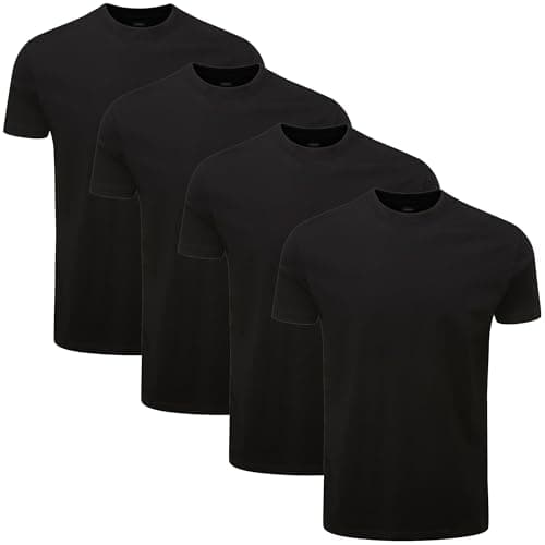 Image of uniplen 4 Pack Plain Crew Neck T-Shirt (XL, Black (0125))