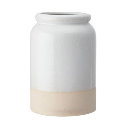 Image of KitchenCraft Idilica Stoneware Utensil Holder, Cream, 18cm