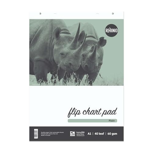 Image of Rhino A1 Flip Chart Paper Pad, 80-Page/Blank Paper Pad, 1-Pack, 40-Leaf, Office & School Stationery Supplies