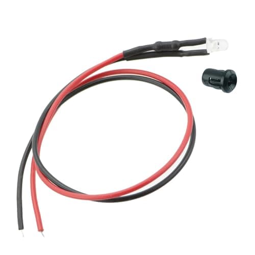 Image of 5 x Red Flashing Prewired 3mm LED With Bezel Holder Light Lamp 12V (Pack of 5)