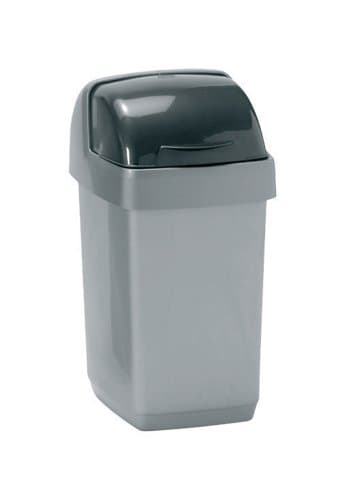 Image of Roll Top Bin Composite Plastic 10 Litres Metallic