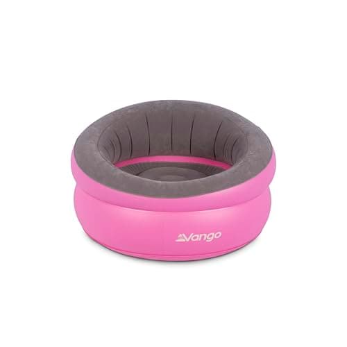 Image of Vango Inflatable Donut Camping Chair – Flocked Inflatable Lounge Chair with Soft PVC Surface, Lightweight & Portable, 120kg Max Load – Ideal for Camping, Festivals & Garden (Pink)