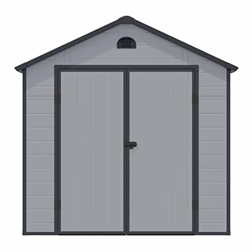 Image of Rowlinson Airevale 8x6 Plastic Apex Shed Light Grey