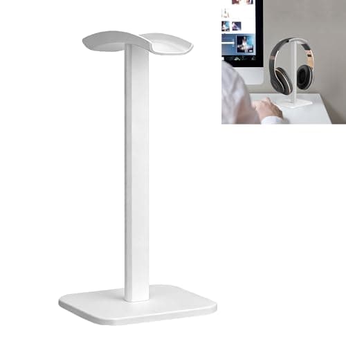 Image of Smaoqingji Headset Holder Gaming Headphones Stand - 1 Piece, White, Headphone Holder with Solid Base, Suitable for All Types of Over Ear Headphones, Can Also Be Used as a Mobile Phone Holder
