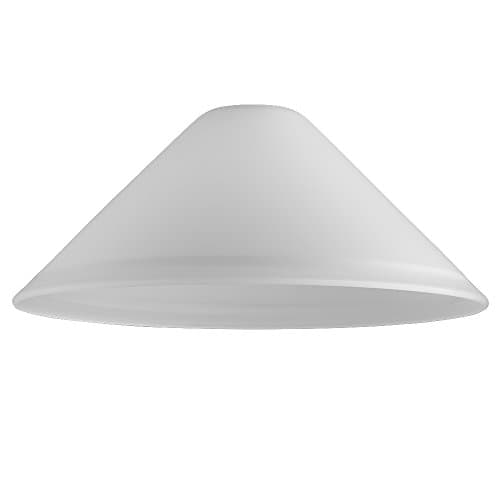 Image of MiniSun | Pair of Modern White Frosted Glass Tapered Ceiling Light Shades Complete with 10w LED GLS Bulbs [3000K Warm White] | Shades & Home Improvements Essential | 30cm Shade Width