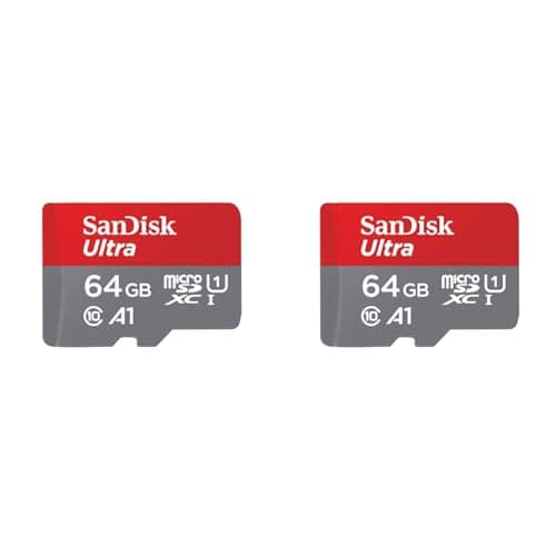 Image of SanDisk 64GB Ultra microSDXC card for Chromebook + SD adapter up to 140 MB/s with A1 App Performance UHS-I Class 10 U1 (Pack of 2)