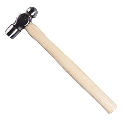 Image of Amtech - Ball Pein Hammer, Polished Head, Comfortable Wooden Handle, Balanced for Punching and Riveting, Ideal for Workshop and Repair Use (8oz / 225g)