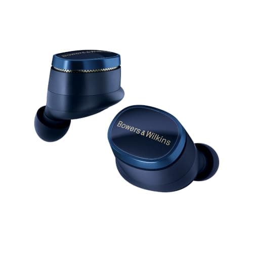 Image of Bowers & Wilkins Pi8 True Wireless Earbuds, Noise Cancelling Earphones with 24-Bit Audio, aptX™ Lossless Bluetooth Ear buds, 6-Mic ANC, Smart Charging Case with Audio Retransmission - Midnight Blue