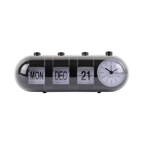Image of Karlsson Retro Tube Calendar Flip Alarm Clock