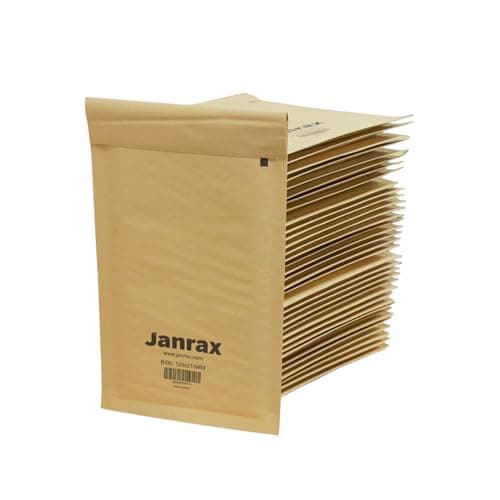 Image of Pack of 50 Bubble Lined Size 00/B Padded Brown Postal Envelopes by Janrax