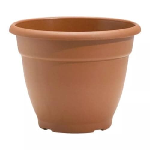 Image of Fyne-Finds Round Plastic Plant Pot 30cm,12inch 9.5Liters Garden Indoor Outdoor Cover Drainage Holes, Weather, Frost Proof Planter (1, Terracotta)