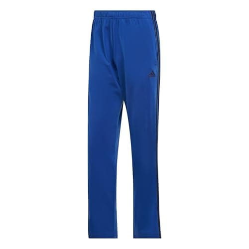 Image of adidas Men's Size Essentials Warm-Up Open Hem 3-Stripes Tracksuit Bottoms, Team Royal Blue/Black, X-Large/Tall