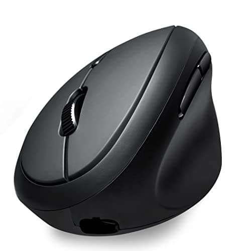 Image of Perixx PERIMICE-819B Bluetooth Portable Vertical Mouse - Wireless 3-in-1 Multi-Device Spec - Silent-Click - Portable Compact Size - Black - Right Handed