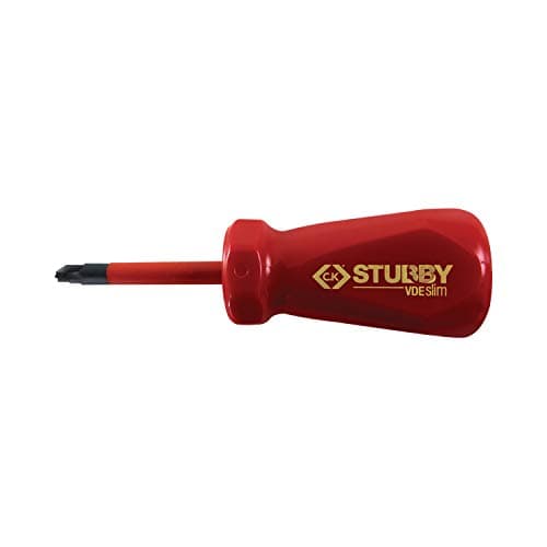 Image of C.K T48343-2 Stubby Vde/1000V Slim Screwdriver Pz2, Red