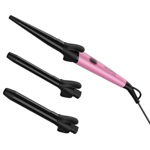 Image of Lee Stafford Multi Barrel Curler | Ceramic Hair Curling Iron - 3 Interachangable Styling Tool Wands, Adjustable Heat Settings, Pro Beach Waves or Big Curly Curls, Adds Shine