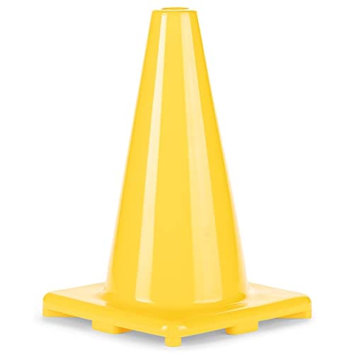 Image of Champion Sports Hi Visibility Flexible Vinyl Cone, Bright Yellow, 12-Inch