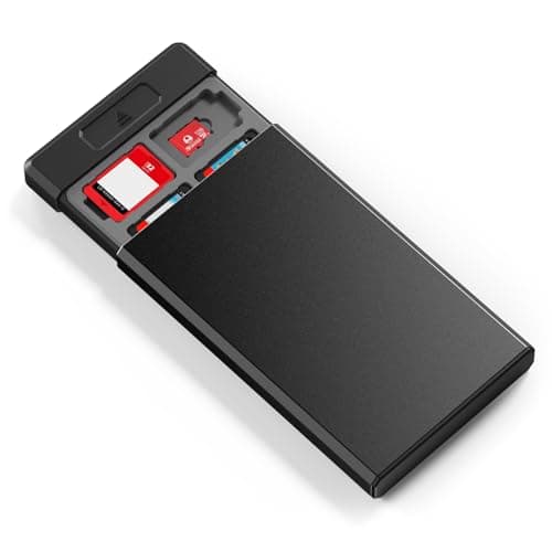 Image of HEIYING Switch Game Card Case for Nintendo Switch 2 / OLED / Lite Games Cards, Metal Game Storage Holder with 20 Games Card Slots and 20 Micro SD Cards Slots