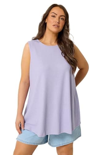 Image of Yours Curve Purple Soft Touch Swing Vest Top - Women's - Plus Size Curve