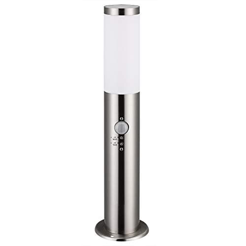 Image of MONZANA® Dahlia Outdoor Garden Bollard Light with Motion Sensor 50cm - Stainless Steel PIR Pathway Light, E27, IP44 Weatherproof Security Lamp - Silver