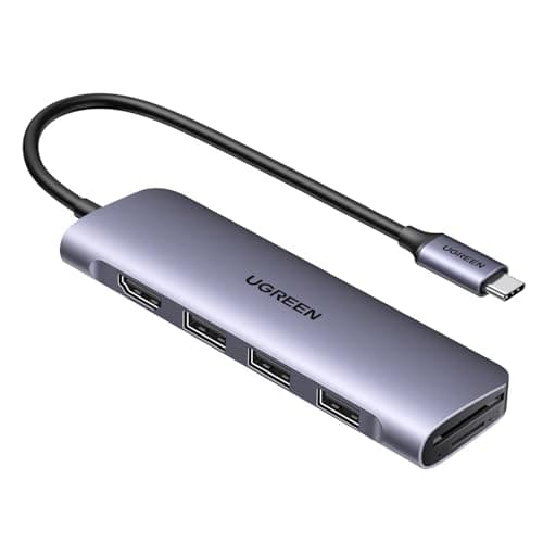 Image of UGREEN Revodok USB C Hub Multiport Adapter, 6-in-1 USB C to HDMI Adapter with 4K HDMI, 3 5Gbps USB-A Data Ports, SD/TF Card Slot, Aluminum USB C Dongle for MacBook, iPhone 15 Pro Series, Surface, iPad