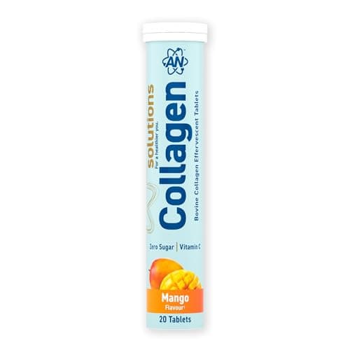 Image of Applied Nutrition Solutions Collagen Effervescent Tablets – Collagen with Vitamin C - 20 Effervescent Tablets, Zero Sugar, Low Calorie, Supports Skin Hair and Connective Tissue - Mango