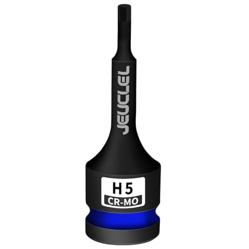 Image of JEUCLEL 5mm Hex Impact Bit Socket, H5 1/2-Inch Impact Drive Allen Socket, Cr-Mo Steel Lengthen Hex Screwdriver Adapter for Electric Ratchet Wrenches Fastening Screws