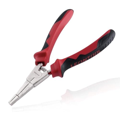 Image of LEONTOOL 8 Inches Lock Ring Pliers Flat Snap Ring Pliers Special Circlip Pliers Reverse Pliers Angle Tip Retaining Ring Pliers Spreader Pliers for Transmission Transfer Cases, Straight Nose