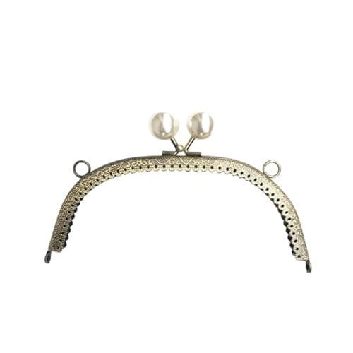 Image of Metal Purse Frame 2pcs Retro Pearl Wallet Metal Handle Frame Arc Shaped DIY Purse Clutch Kiss Clasp Lock Bag Handbag Accessories(3)