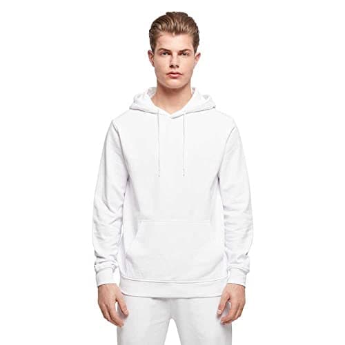 Image of Build Your Brand Mens Basic Hoody Sweatshirt, White, XXL UK