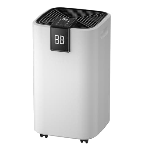 Image of 12L Dehumidifier with Compressor, 2L Tank, Ultra Quiet Laundry Drying & Auto Humidity Control – Compact Moisture Remover for Damp, Condensation, Mould, Bedroom, Kitchen, Office & Home Use