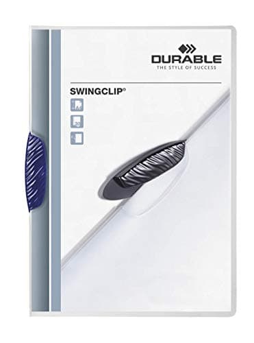 Image of Durable A4 SwingClip Folder Polypropylene Capacity 30 Sheets, Blue, Pack of 25