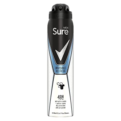 Image of 6 x Sure Men Invisible Ice Aerosol Anti-Perspirant Deodorant 250ml **Despatched within Double Wall Box**