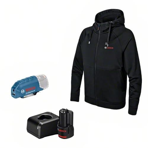 Image of Bosch Professional Heated Hoodie GHH 12+18V XA (incl. GAA 12V-21 USB Charging Adapter + GBA 12V 2.0Ah Battery + GAL 12V-20 Charger) – Size 2XL