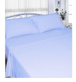 Image of Rayyan Linen Thermal Flannelette Fitted Sheet Brushed 100% Cotton Soft Luxury 25cm Deep Fitted Bed Sheet (Sky Blue, Double)
