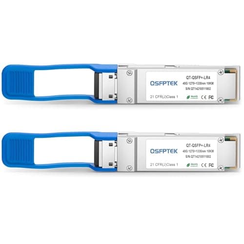 Image of QSFPTEK 2 Pack 40G QSFP+ Module LC Single-Mode Transceiver 40GBASE-LR4 for Cisco QSFP-40G-LR4 (1310nm, 10km, with DDM)