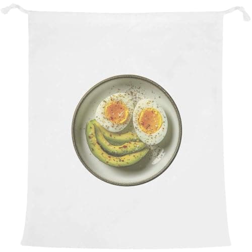 Image of Azeeda 'Boiled Egg with Avocado' Laundry/Washing/Storage Bag (LB00041459)