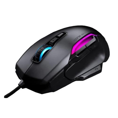 Image of Roccat Kone AIMO PC Gaming Mouse, Optical Owl-Eye Sensor (100 to 16,000 DPI), RGB Backlit Lighting, 23 Programmable Keys, Onboard Memory, Palm Grip, LED Illumination, Black