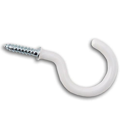 Image of Merriway® BH00041 (25 Pcs) Plastic Coated Shouldered Mug Cup Hooks, White 32 mm (1.1/4 inch) - Pack of 25 Pieces