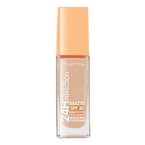 Image of Collection Cosmetics Lasting Perfection Matte Foundation, Full Coverage, Anti-Ageing Effect, 24 Hour Wear, SPF 30, Contains Niacinamide, 27ml, Fair Cool