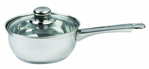 Image of Sabichi Essential Saucepan With Glass Lid, Stainless Steel, Silver, 16 cm/1 Litre, 12-Piece