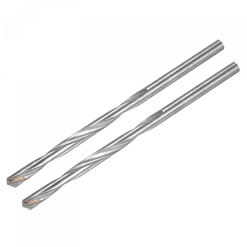 Image of sourcing map 7mm Cutting Dia Cemented Carbide Twist Extra Long Drill Bit with Round Straight Shank for Hardened Steel Stainless Steel, 150mm Length 2 Pcs