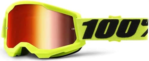 Image of 1 100% STRATA 2 Goggle Fluo/Yellow - Red Mirrored Lens